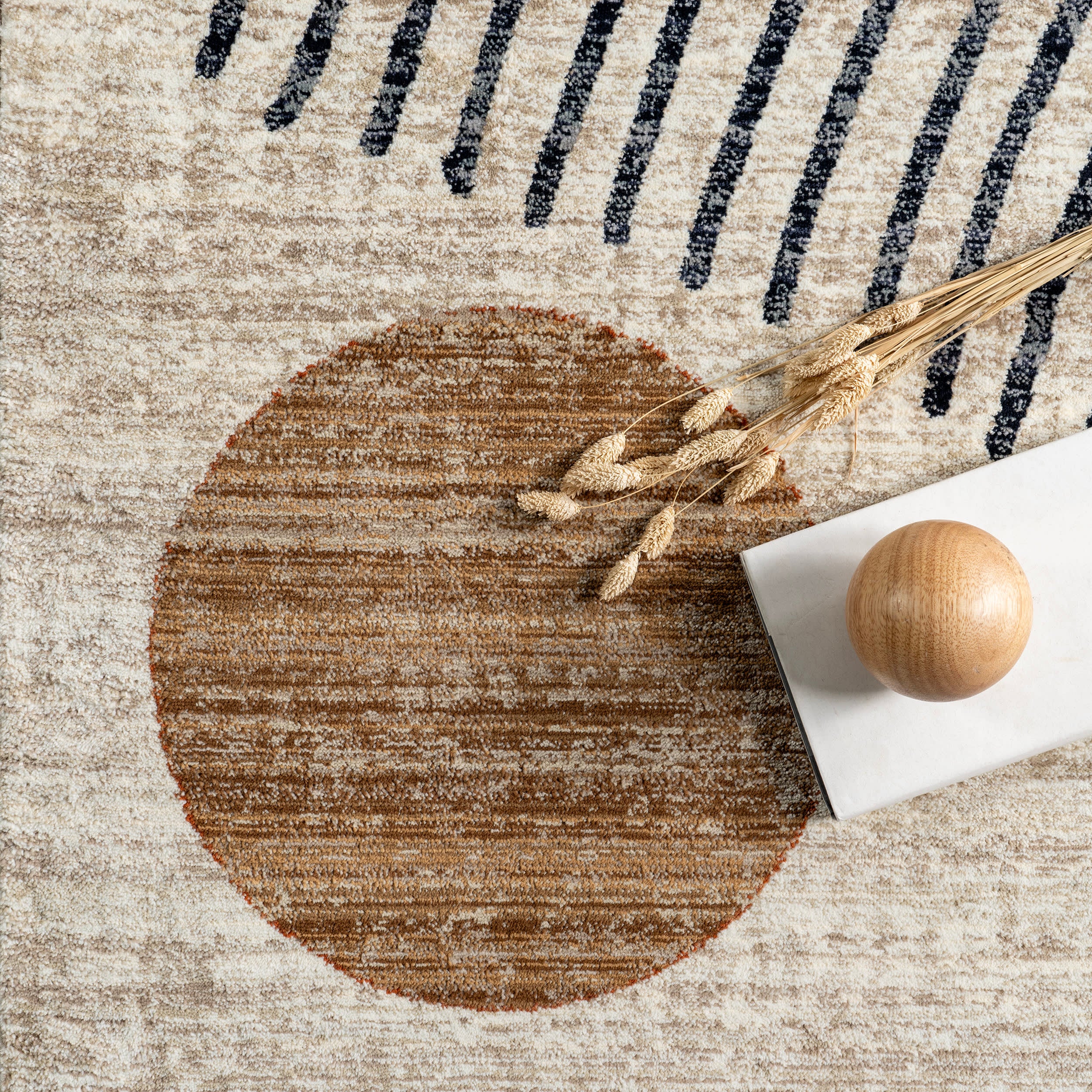 Yulissa Contemporary Rainbow Rug | Ivory - Image 7