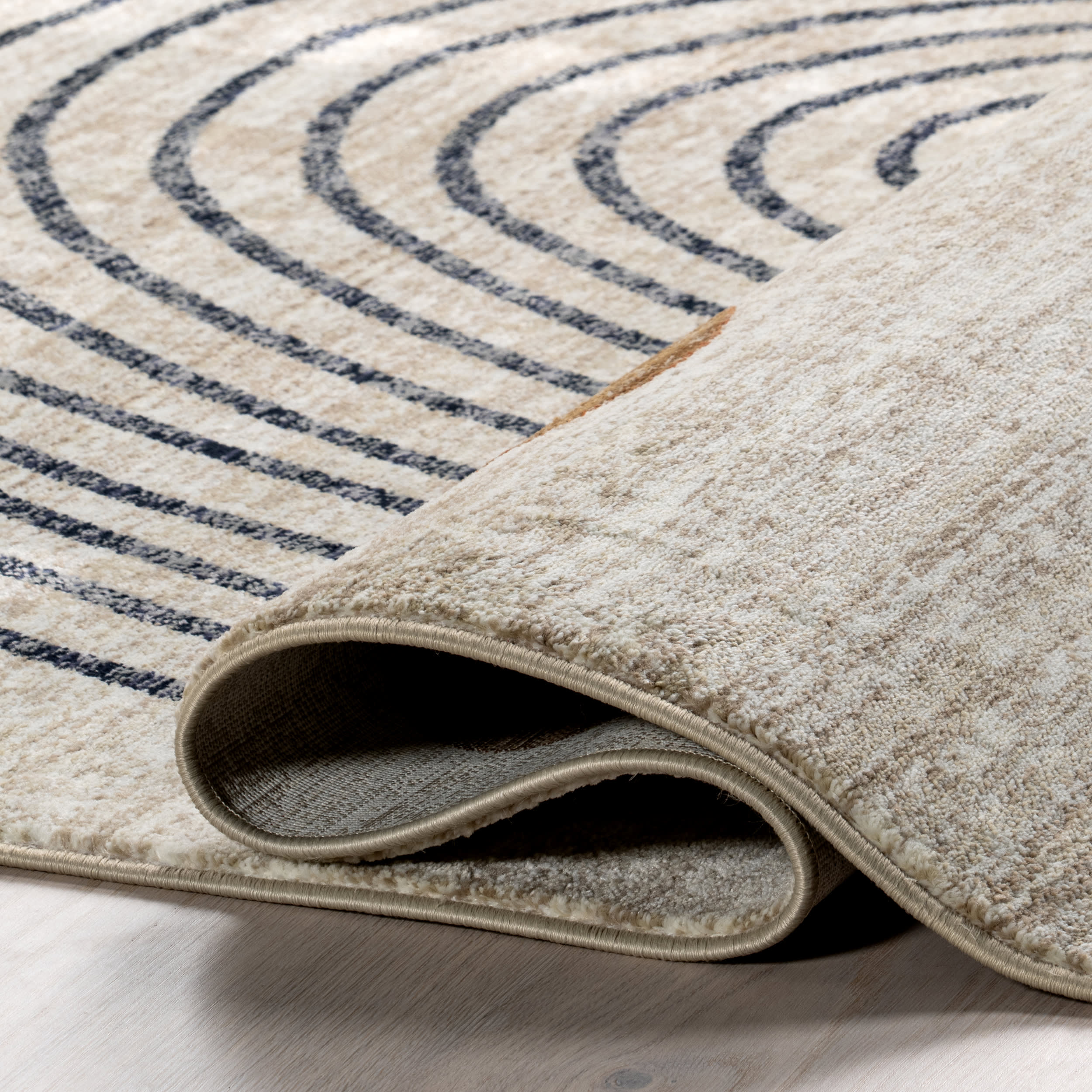 Yulissa Contemporary Rainbow Rug | Ivory - Image 8
