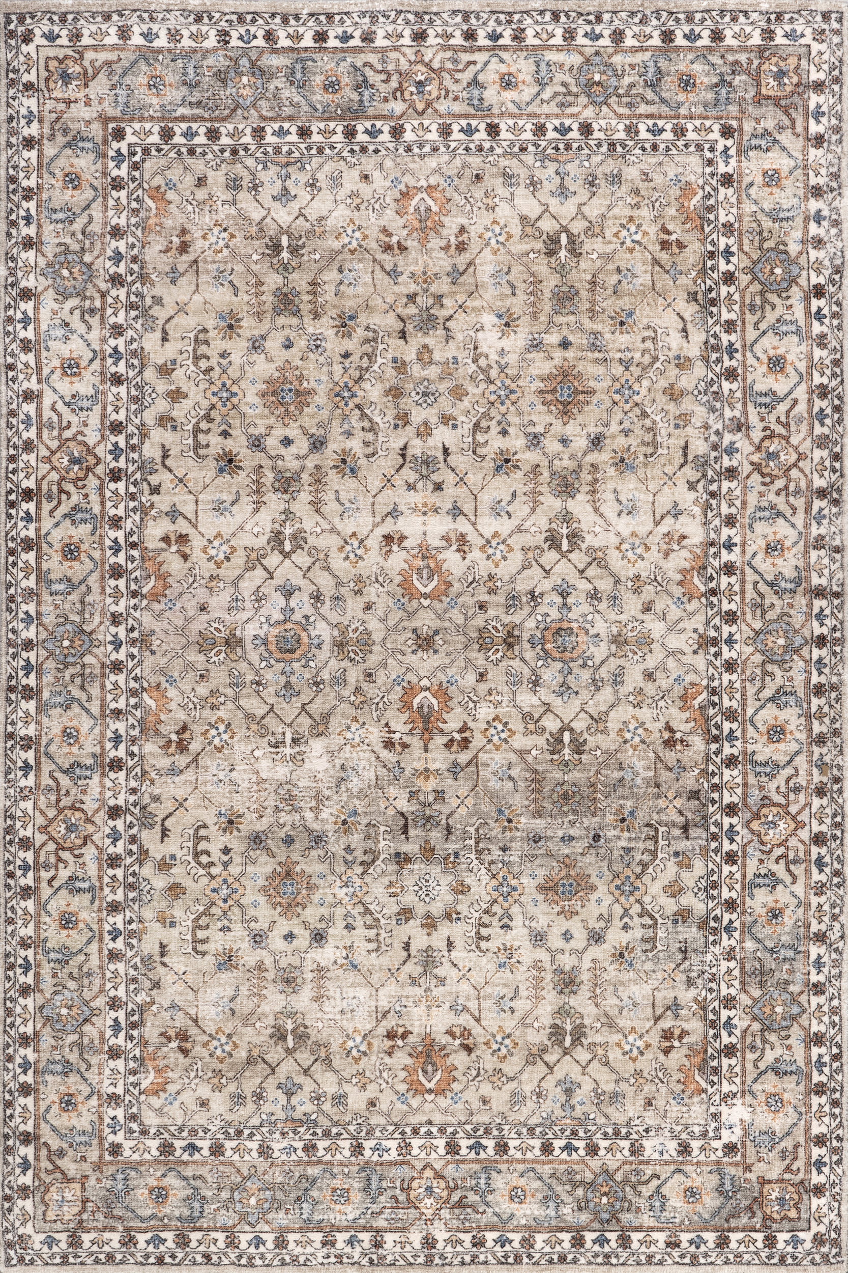 Yuna Medallion Washable Rug | Beige