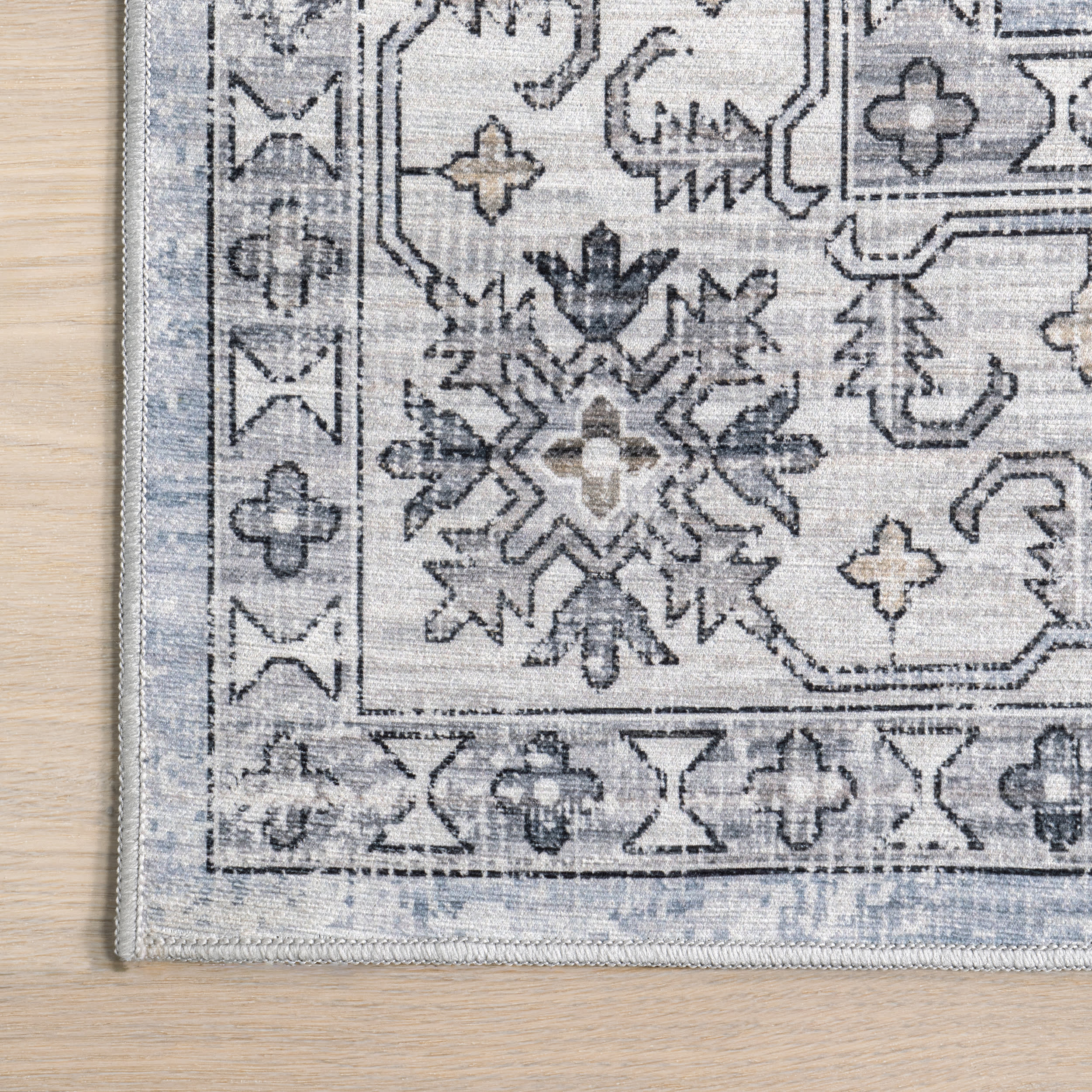 Yvette Spill Proof Washable Rug | Blue - Image 3