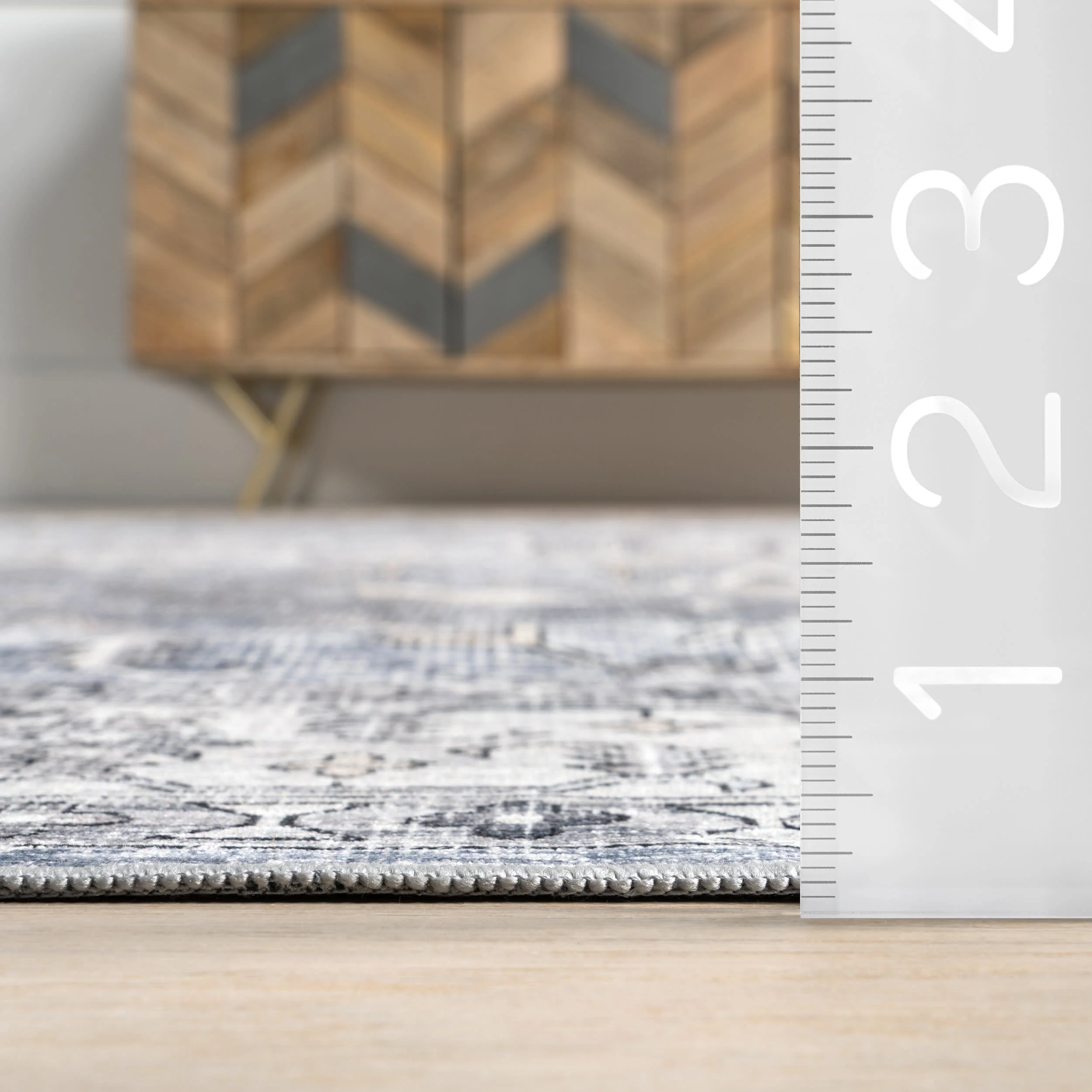Yvette Spill Proof Washable Rug | Blue - Image 5