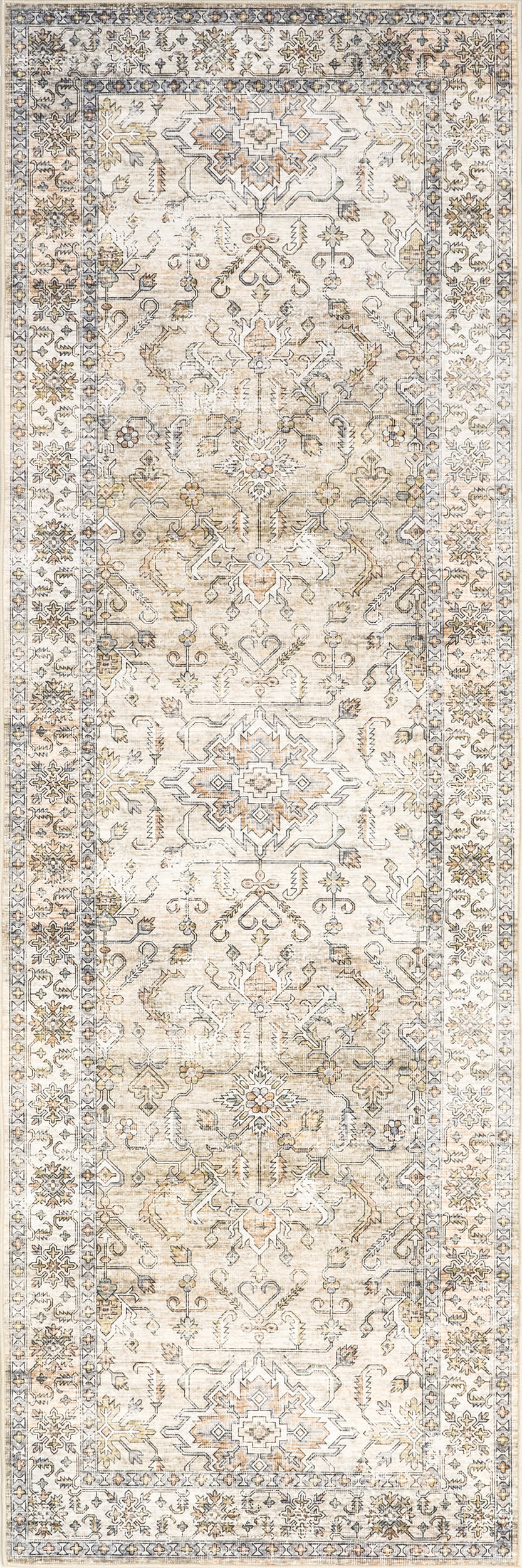 Yvette Spill Proof Washable Rug | Light Orange