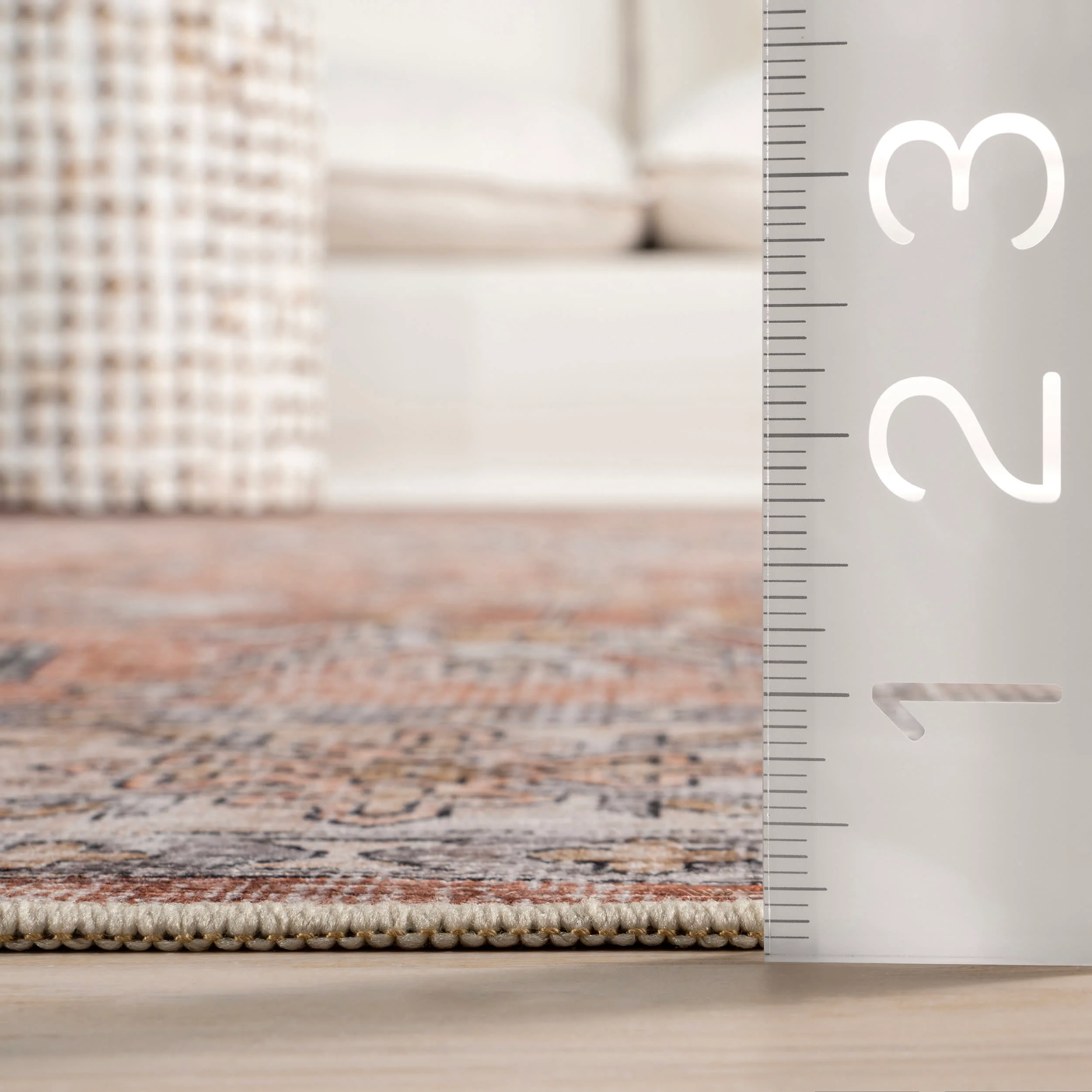 Yvette Spill Proof Washable Rug | Rust - Image 5