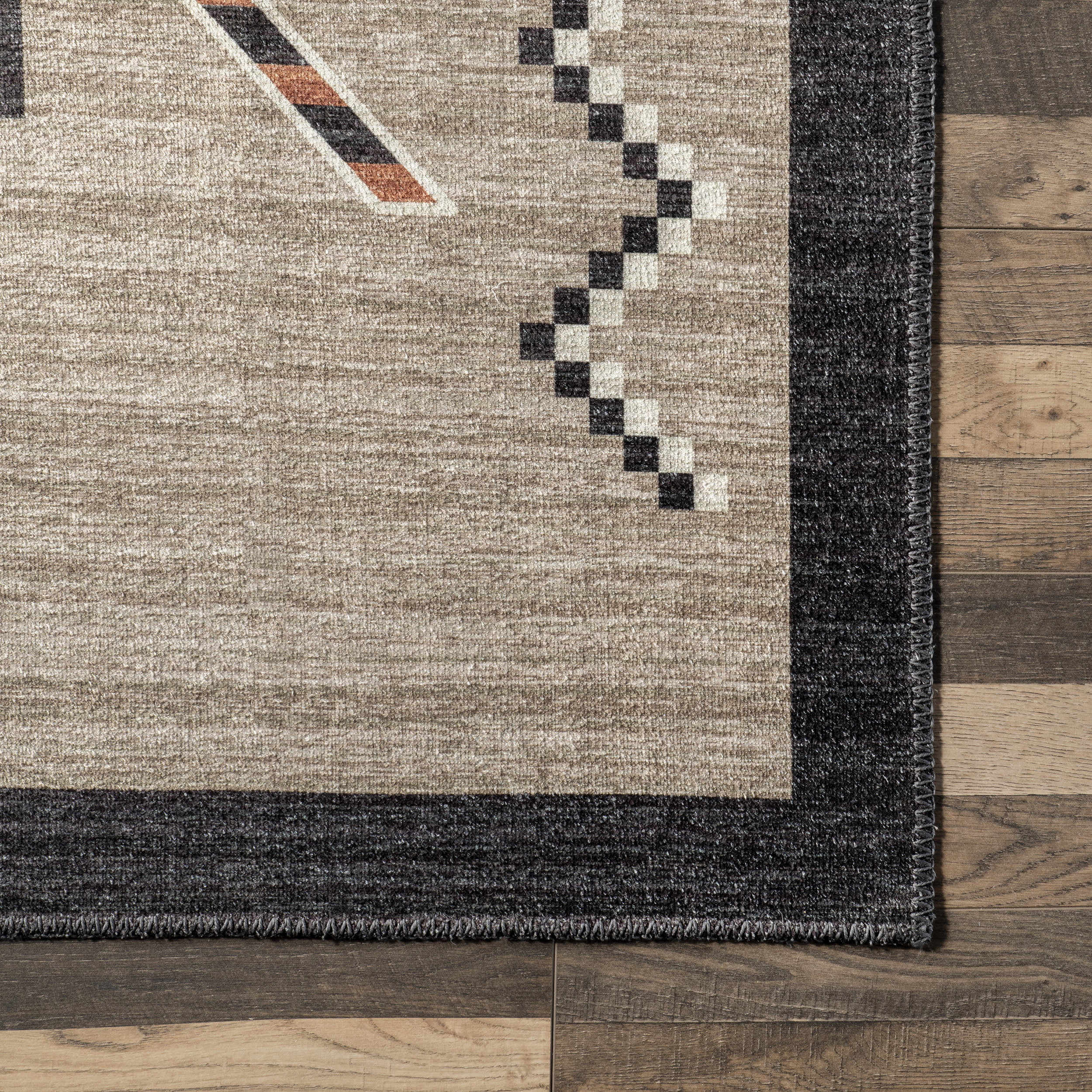 Zahaira Washable Aztec Rug | Brown - Image 3