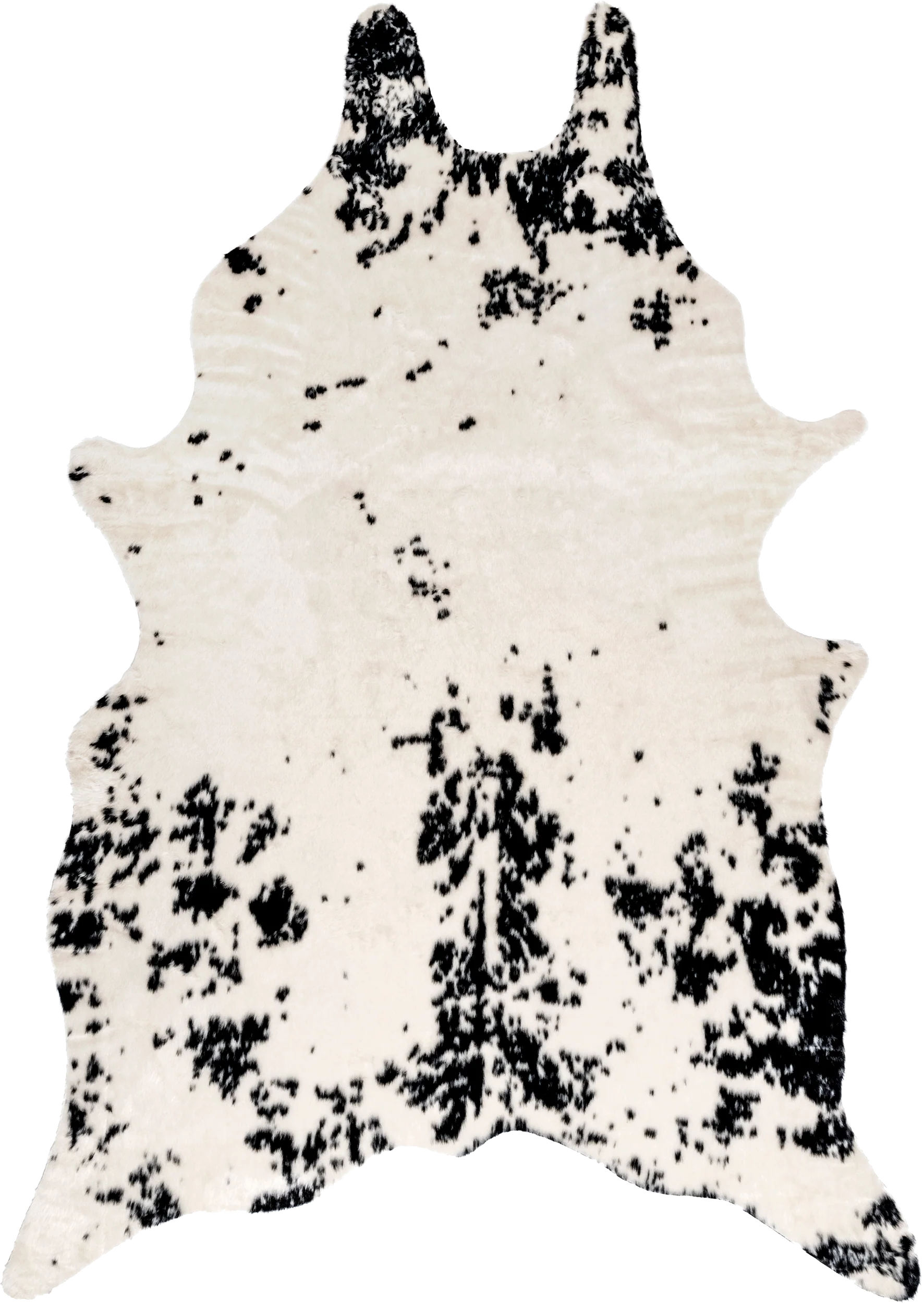 Zahara Faux Cowhide Washable Rug | Black