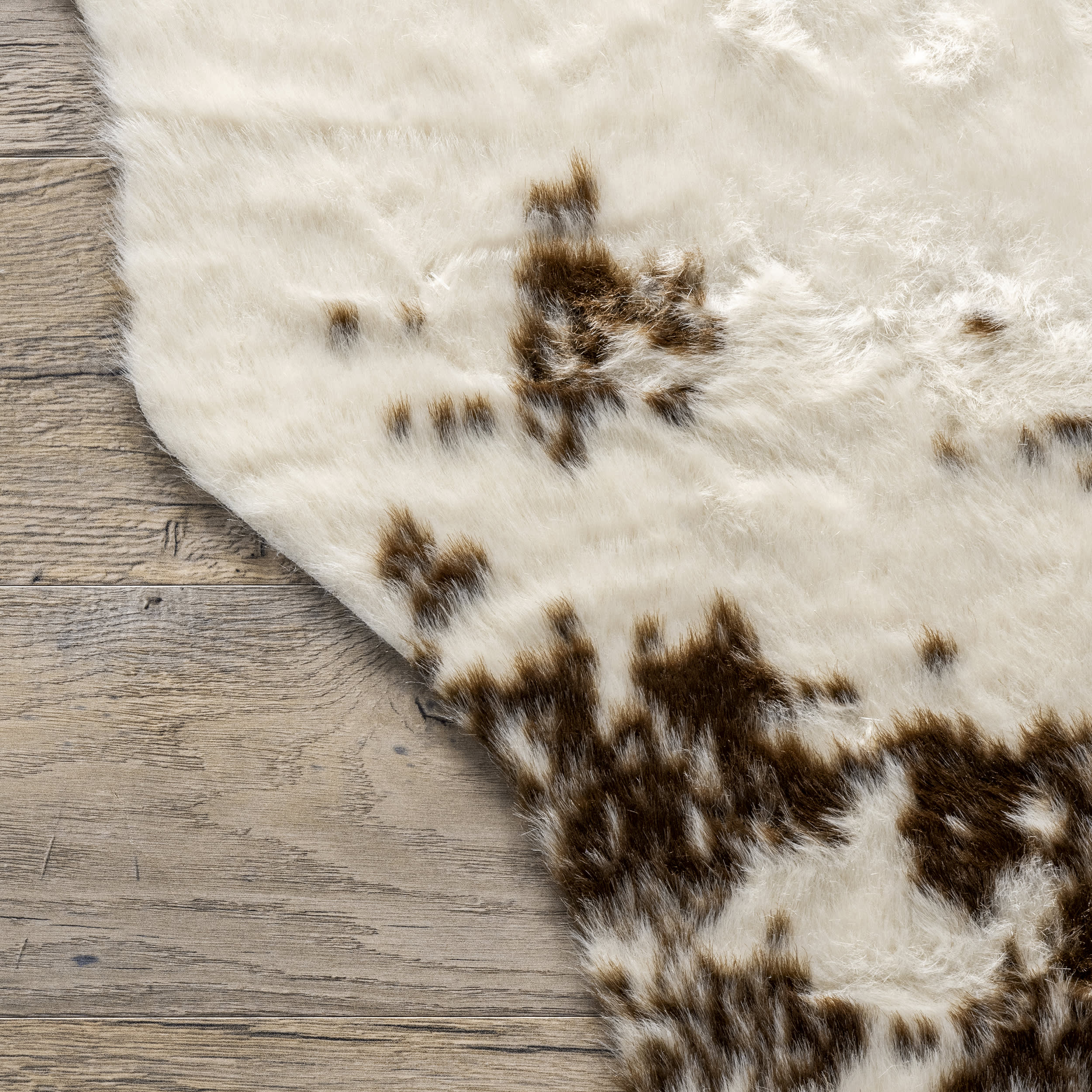 Zahara Faux Cowhide Washable Rug | Brown - Image 3