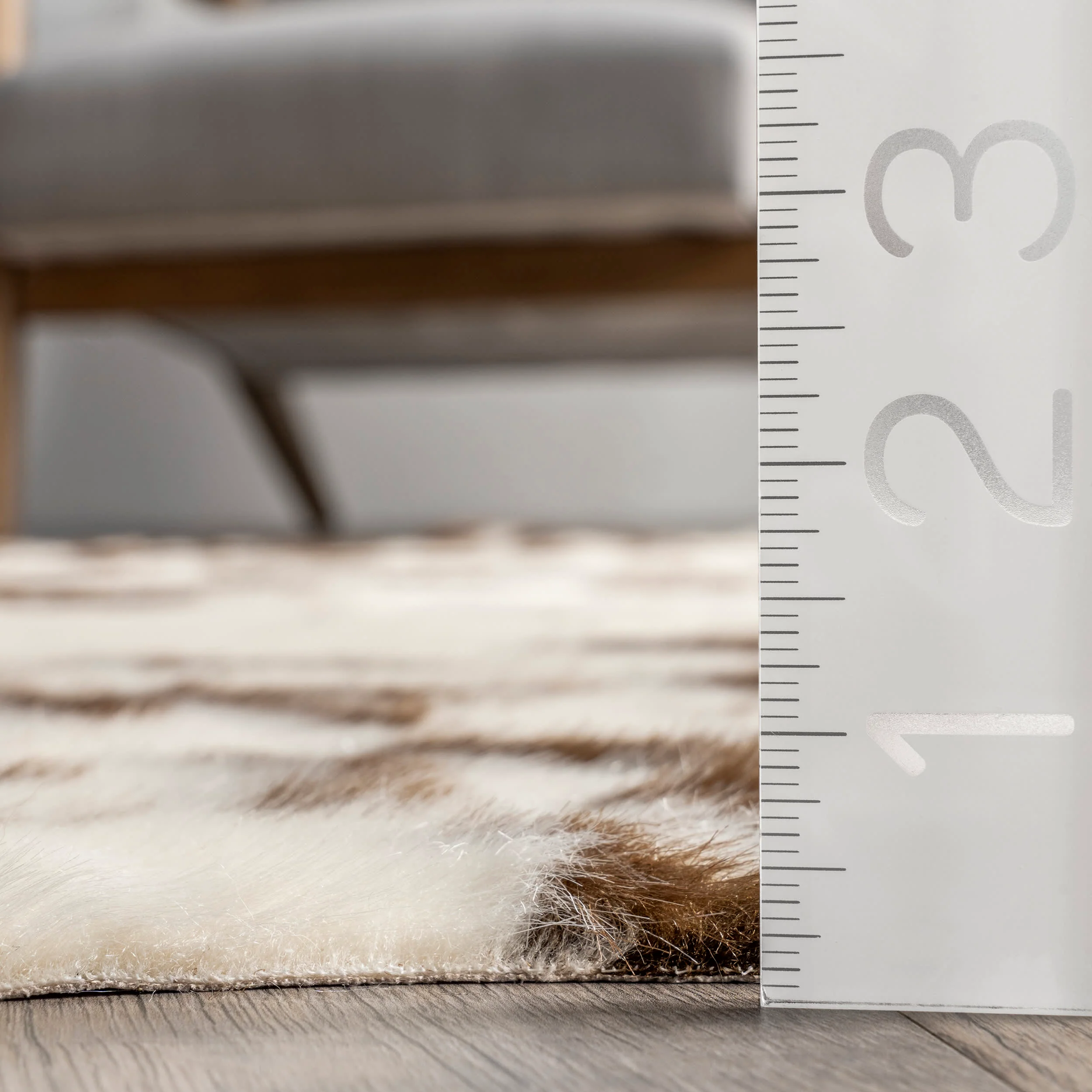 Zahara Faux Cowhide Washable Rug | Brown - Image 5