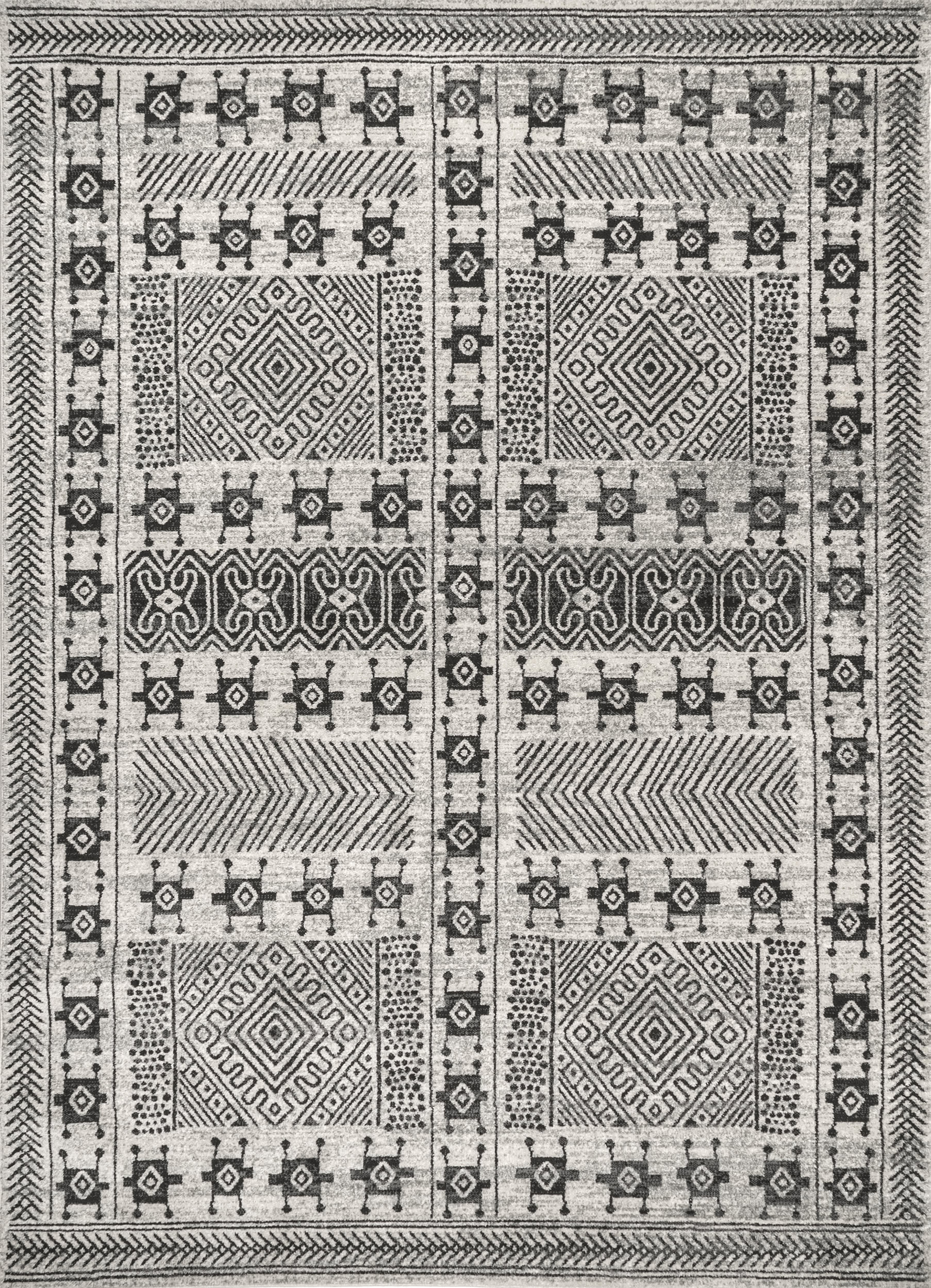 Zara Geometric Paneled Rug | Beige