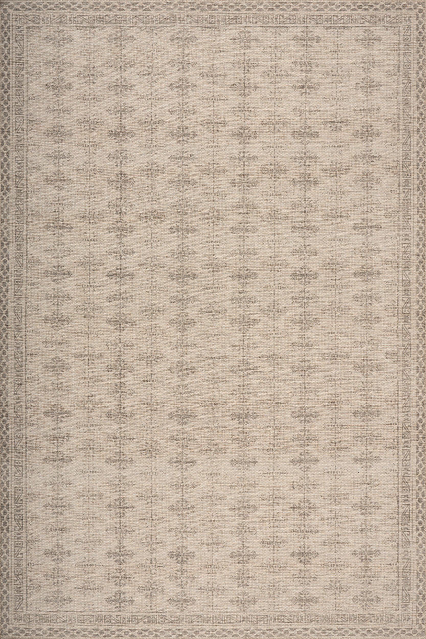 Zayna Traditional Bordered Washable Rug | Ivory