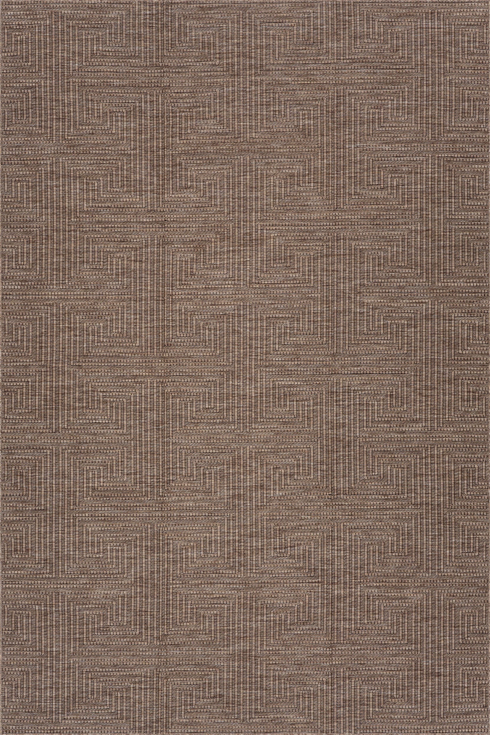 Zelai Modern Geometric Indoor/Outdoor Rug | Brown