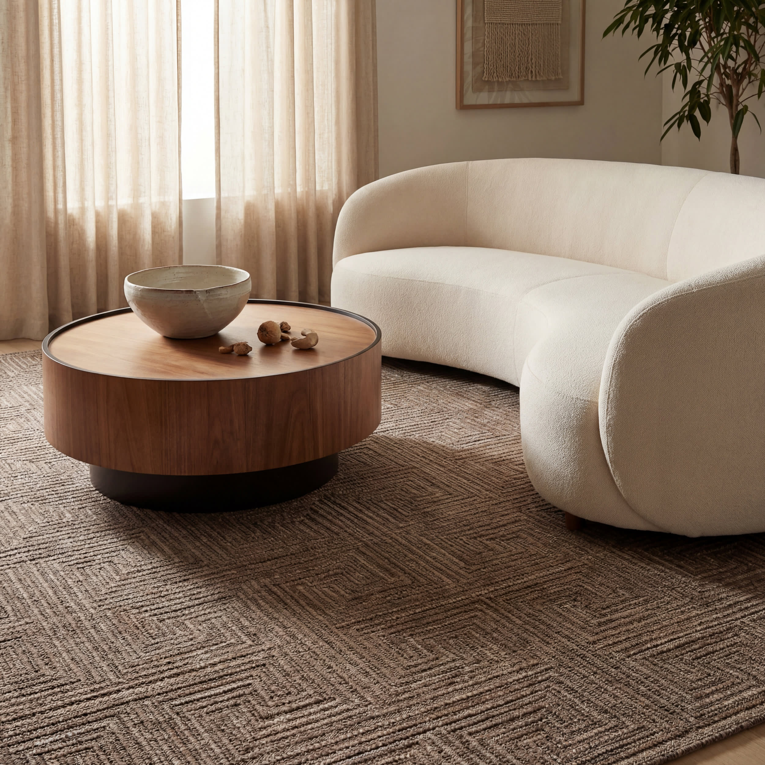 Zelai Modern Geometric Indoor/Outdoor Rug | Brown - Image 5