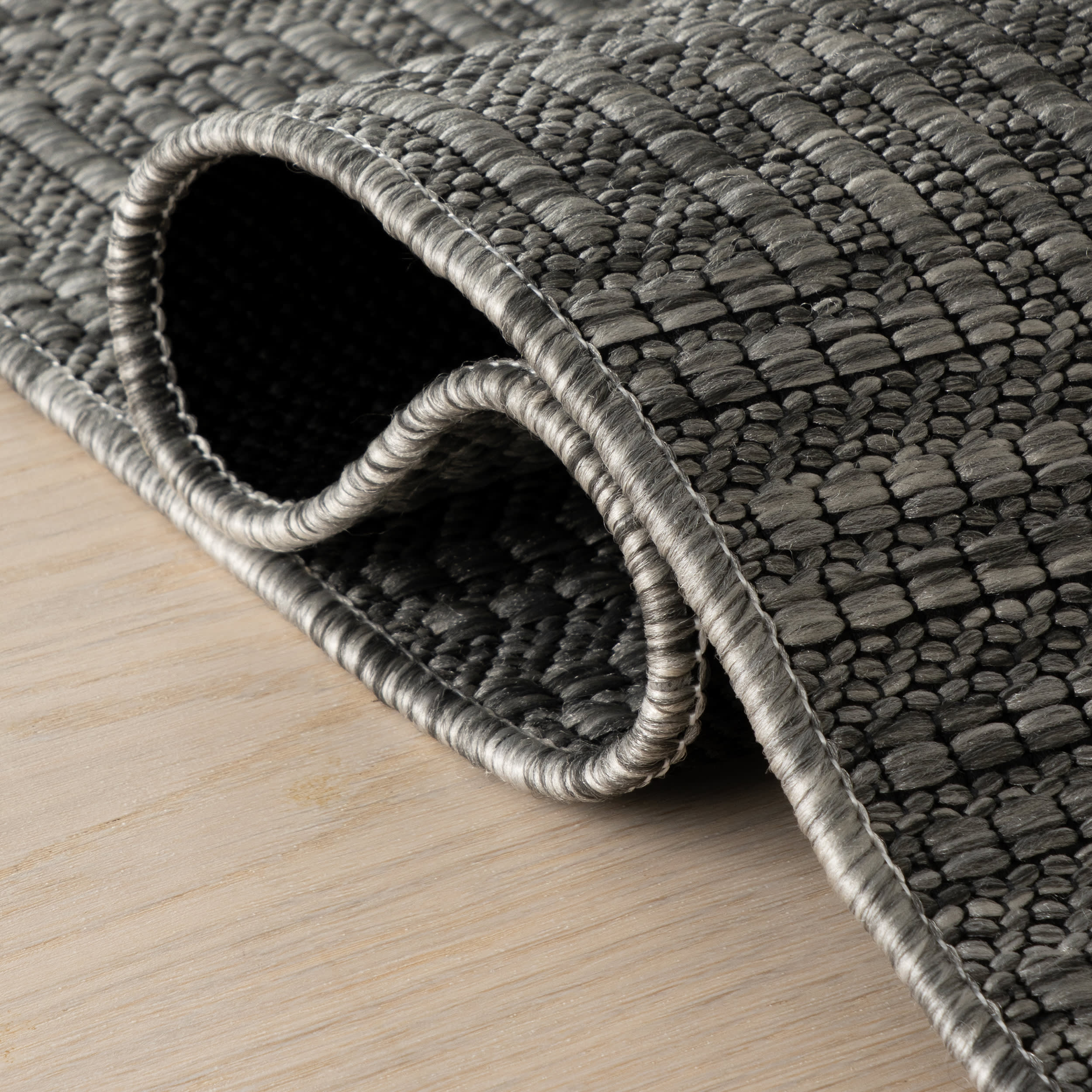 Zelai Modern Geometric Indoor/Outdoor Rug | Grey - Image 11