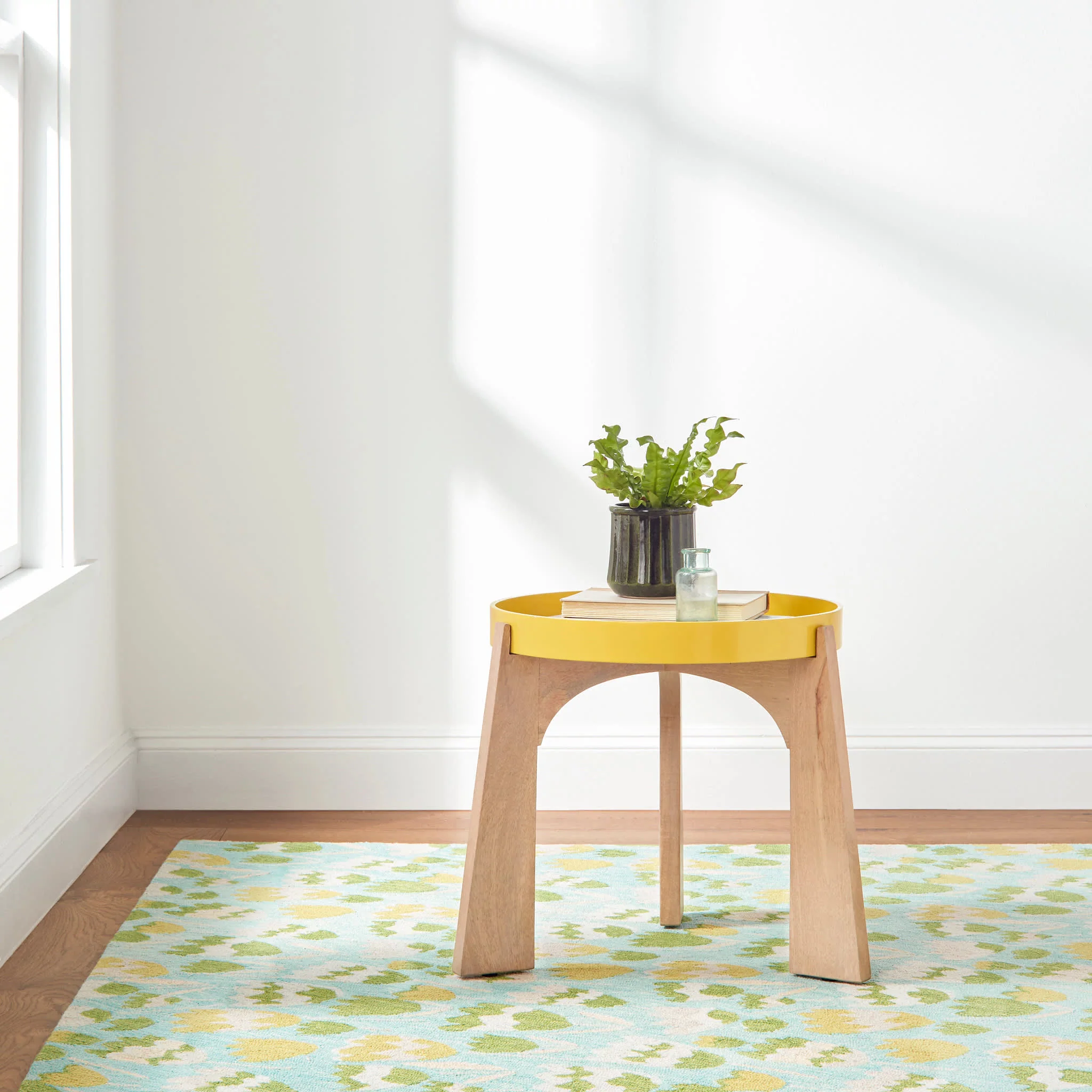 Zelie Hand Micro Hooked Wool Rug | Aqua - Image 2
