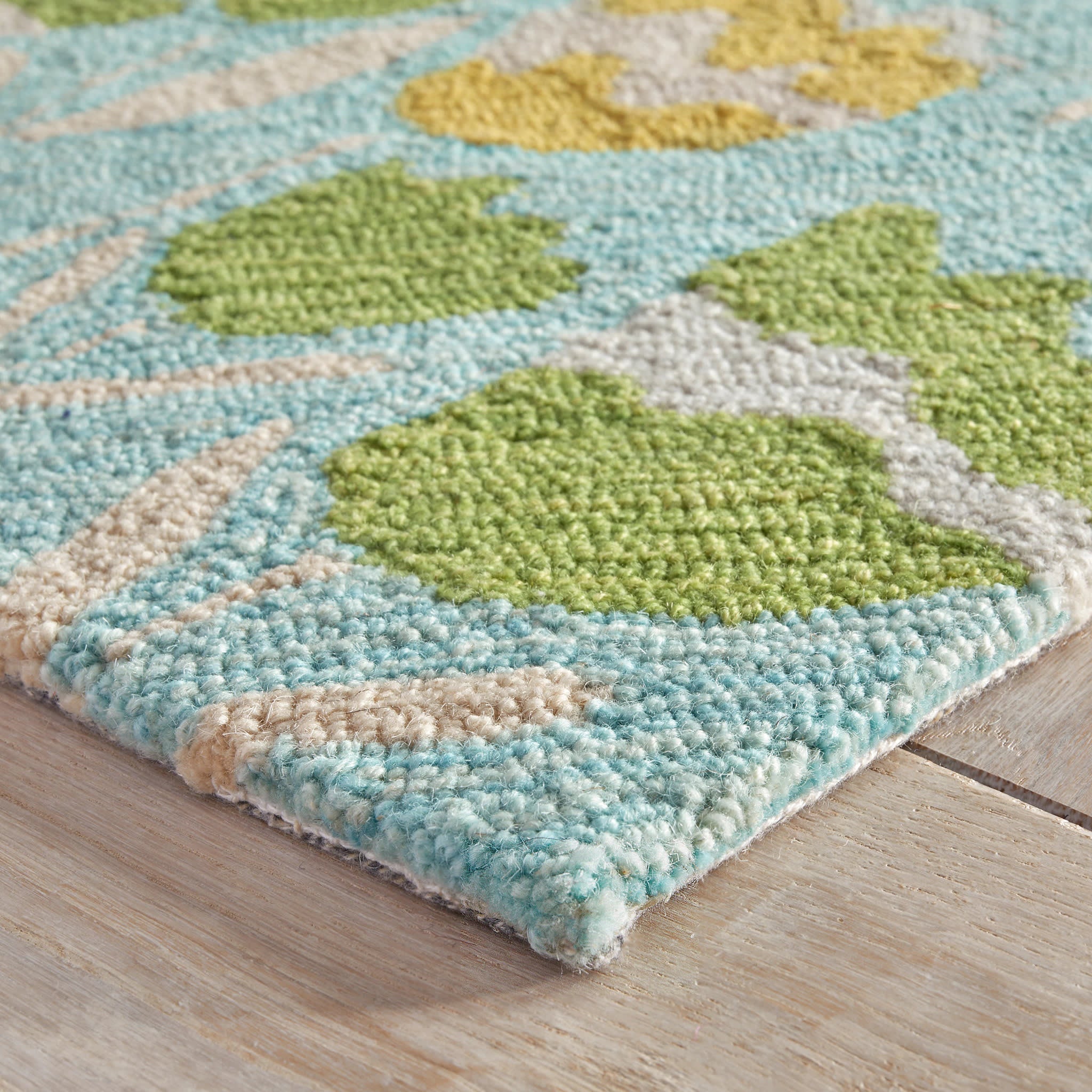 Zelie Hand Micro Hooked Wool Rug | Aqua - Image 4