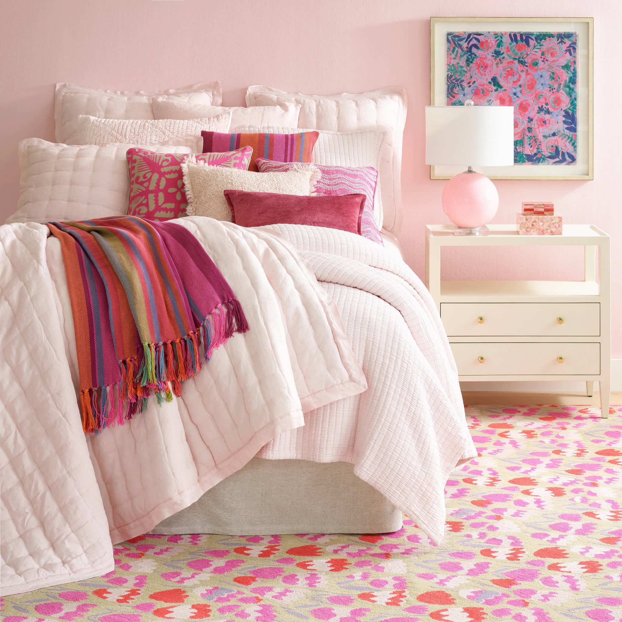 Lush Linen Puff Sham | Slipper Pink - Image 2