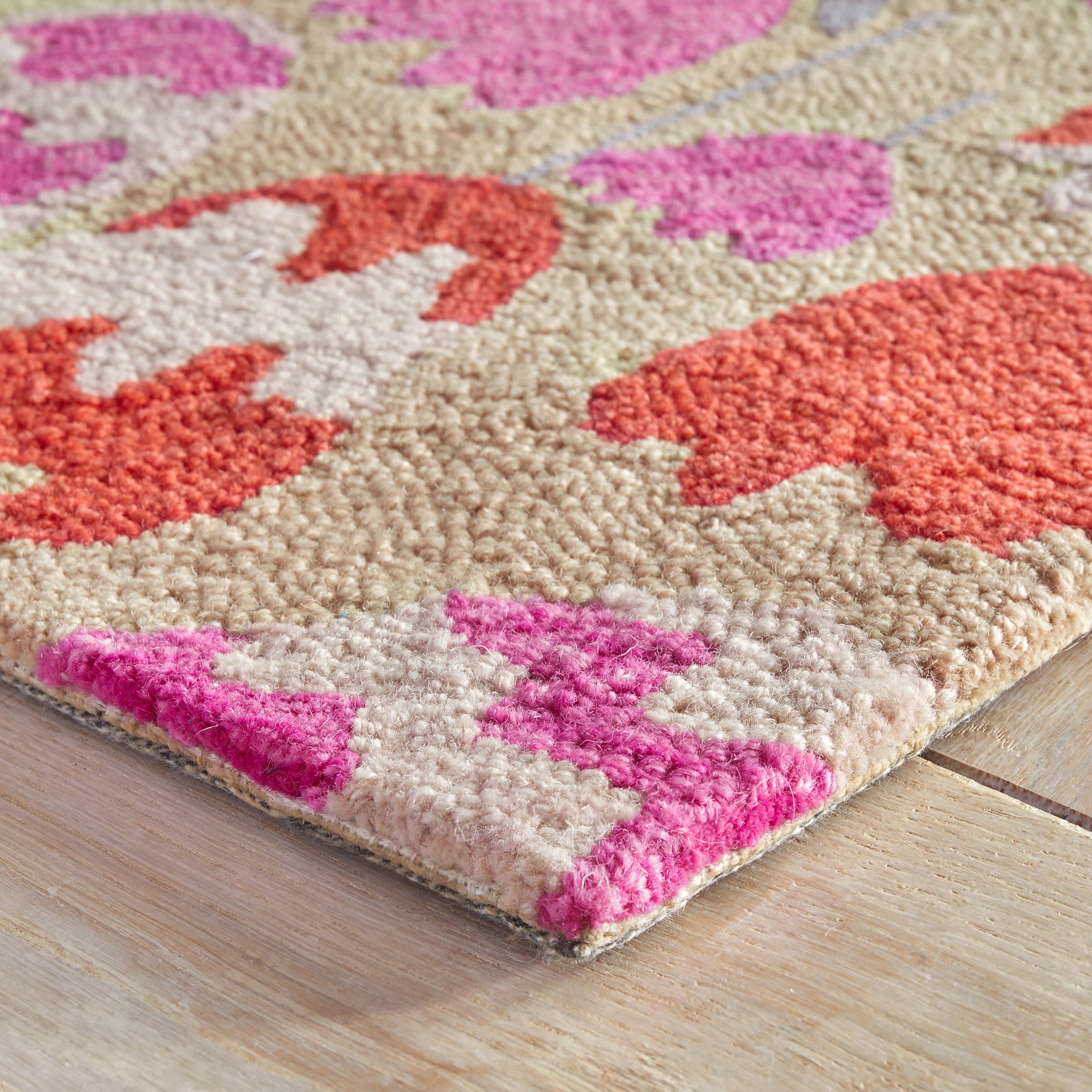Zelie Hand Micro Hooked Wool Rug | Fuchsia - Image 5