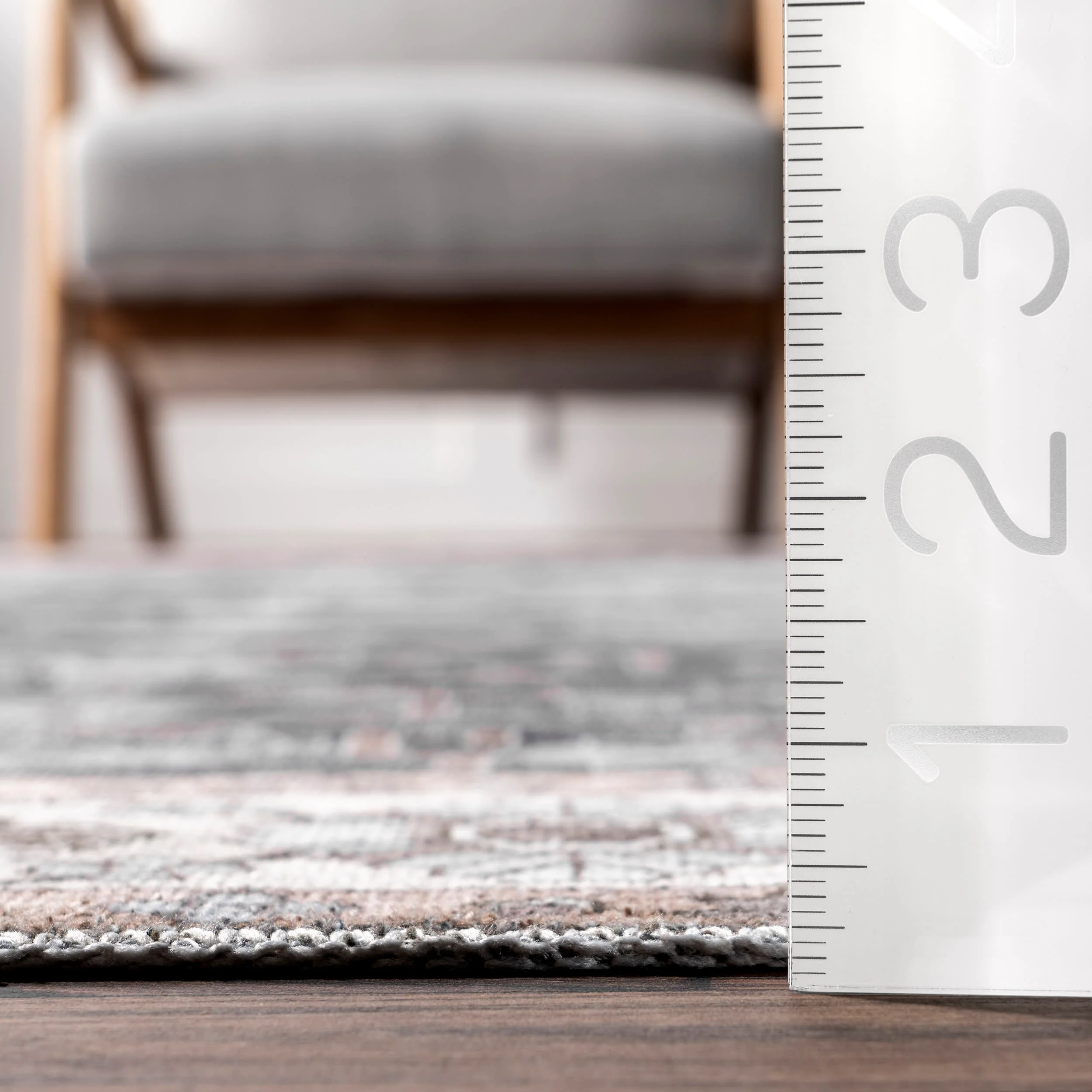 Zella Washable Vintage Rug | Charcoal - Image 5