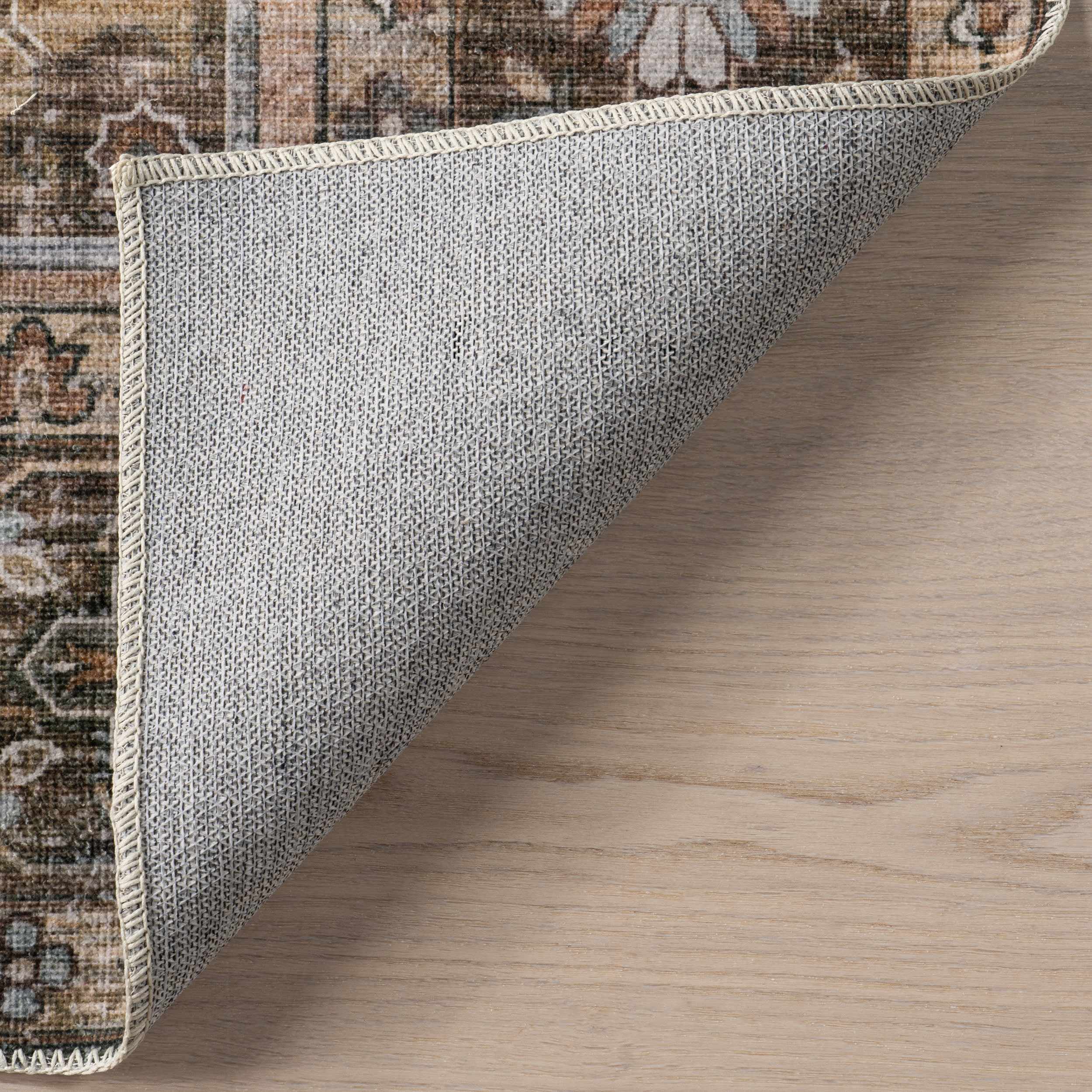 Zella Washable Vintage Rug | Light Brown - Image 6
