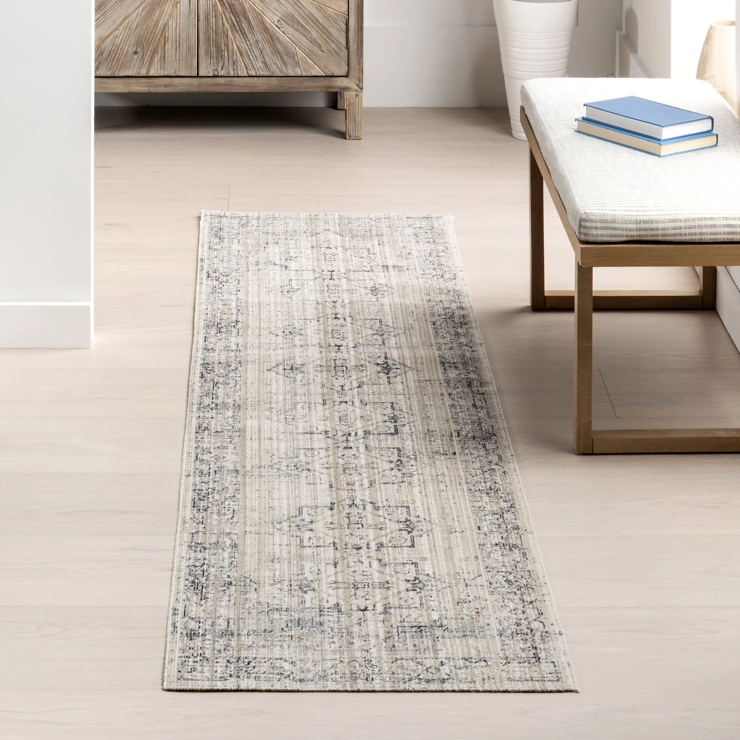 Zelly Medallion Washable Indoor/Outdoor Rug | Beige - Image 2