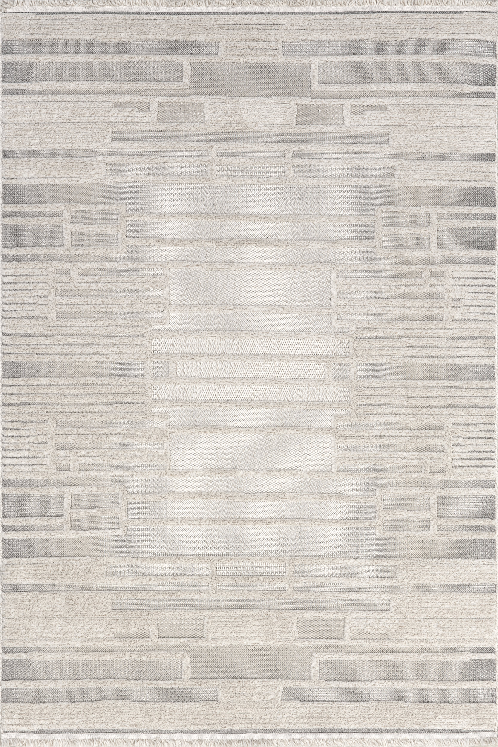 Zenna Geometric Block Rug | Ivory