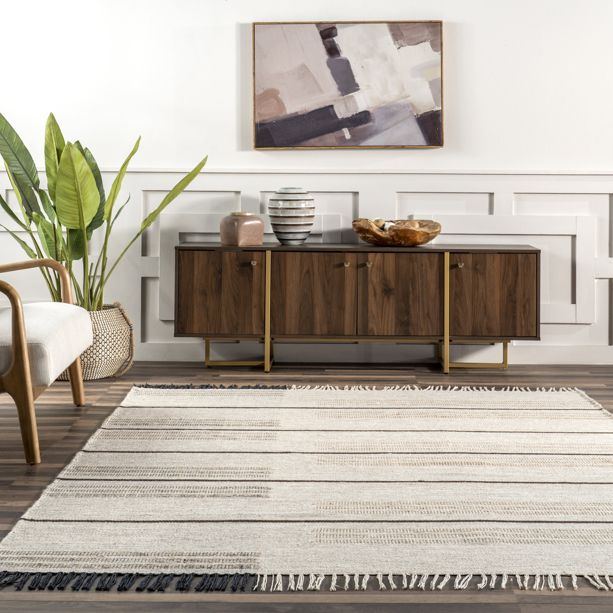 Zeta Wool Faded Rug | Beige - Image 4