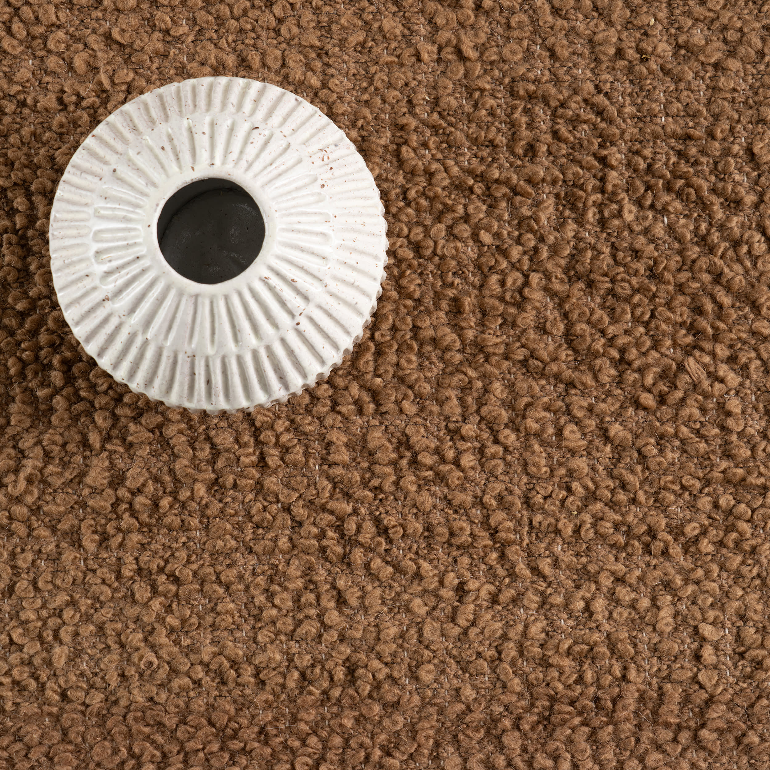 Zeva Textured Flatweave Shag Rug | Rust - Image 8