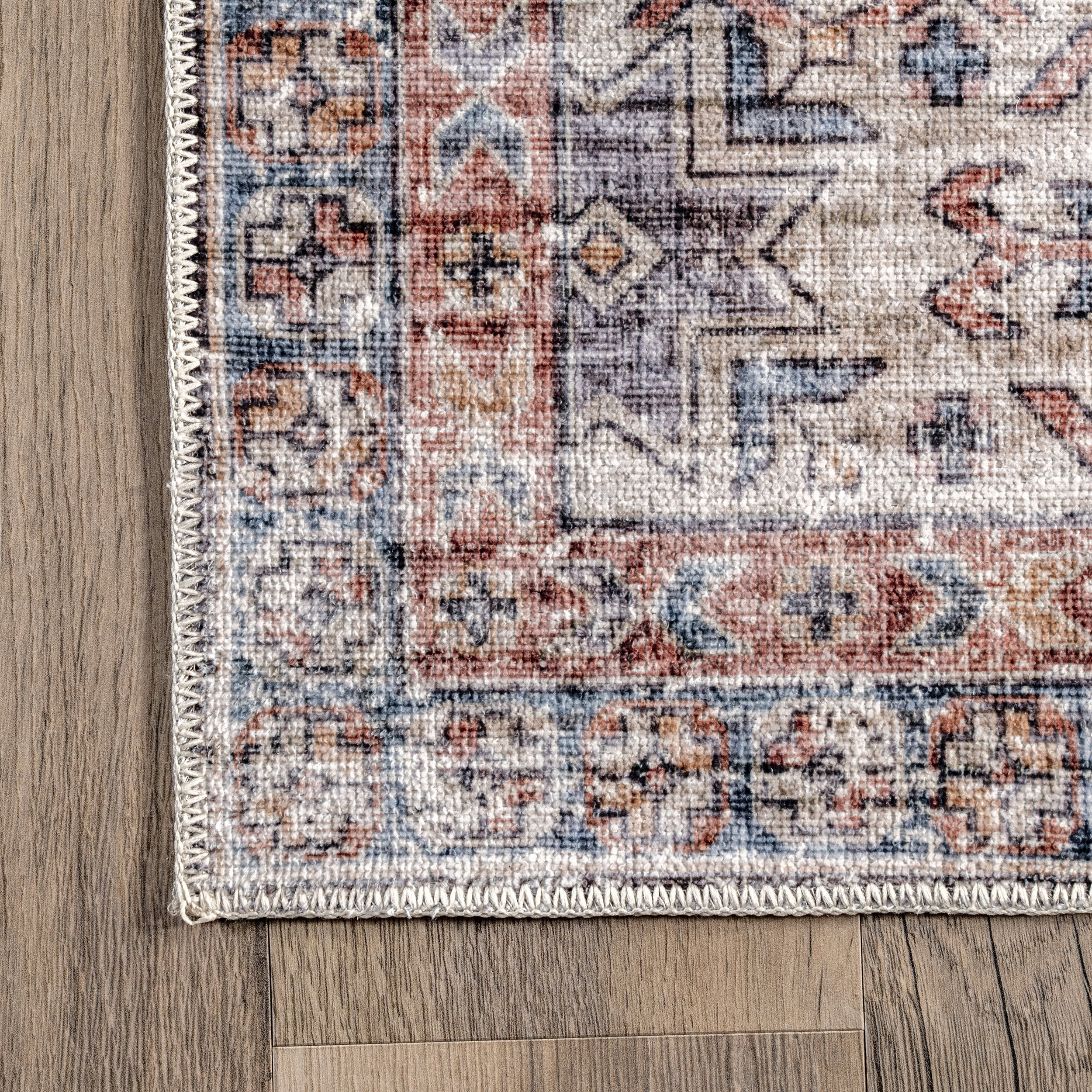 Zia Persian Spill Proof Washable Rug | Brick - Image 3