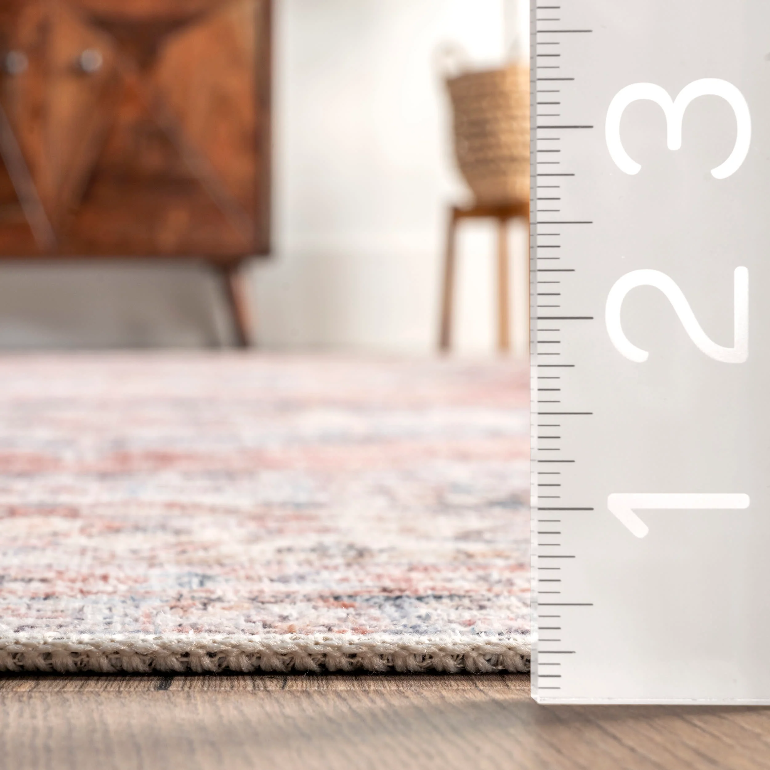 Zia Persian Spill Proof Washable Rug | Brick - Image 5