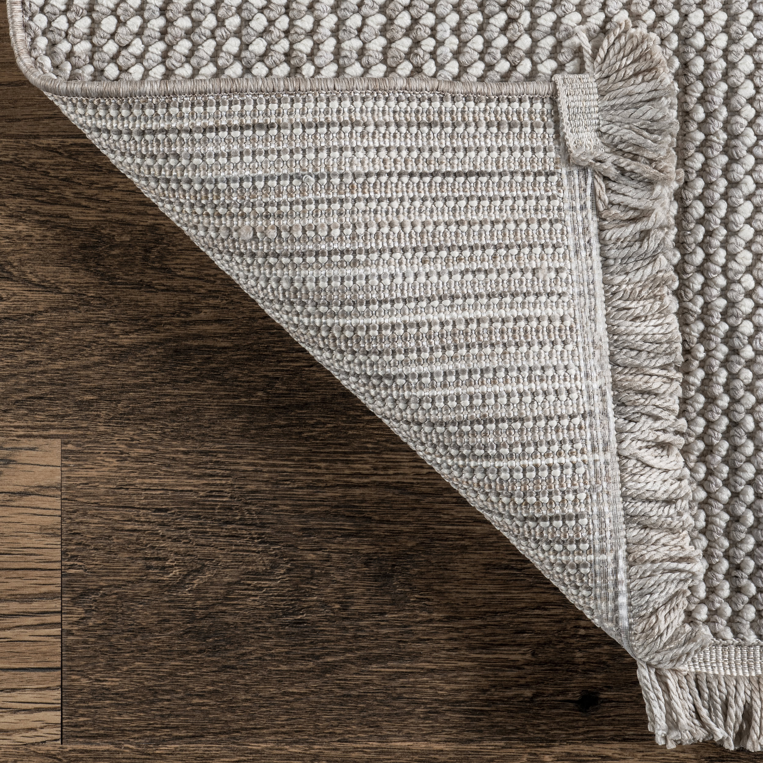 Zinnia Tasseled Rug | Light Grey - Image 5