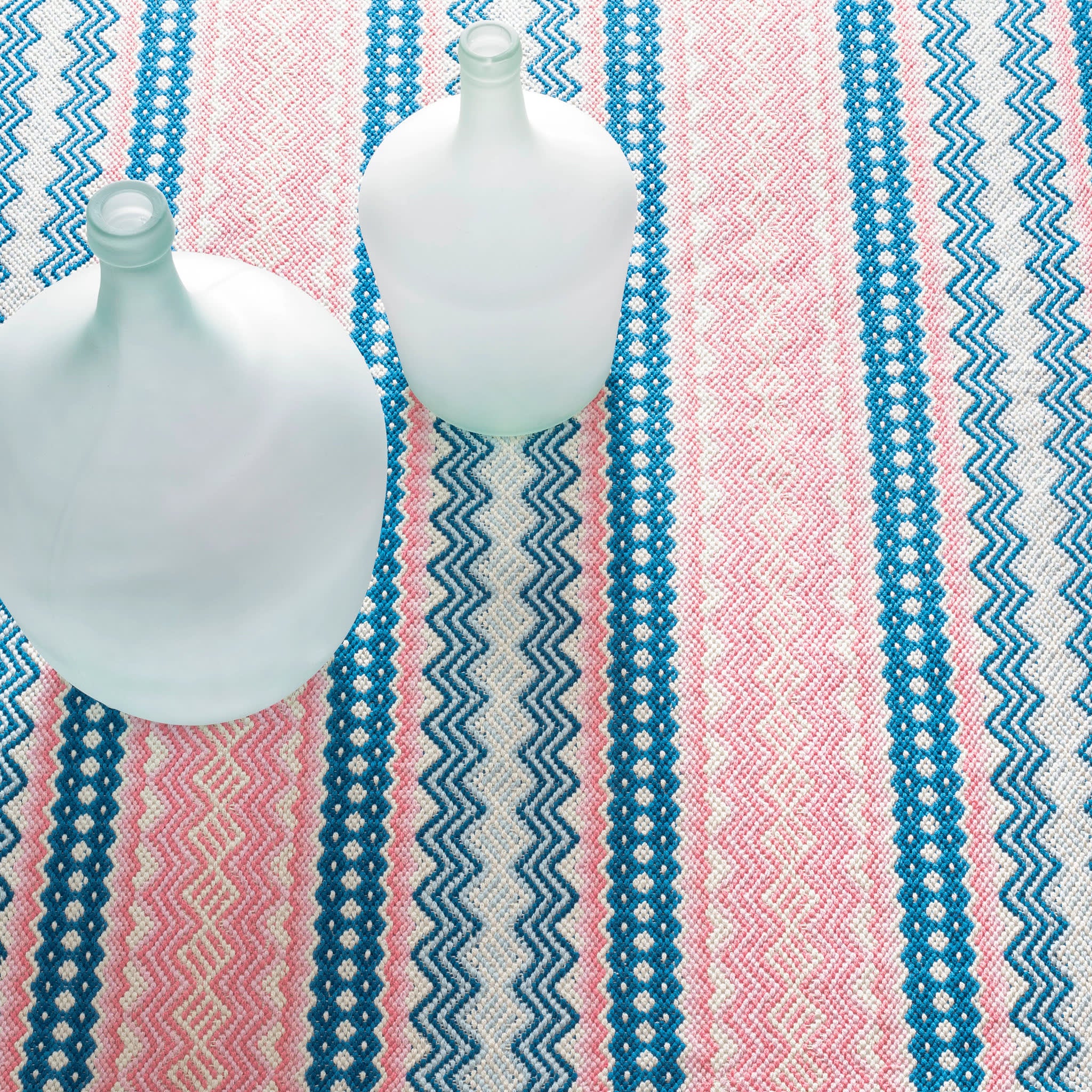 Zippie Stripe Handwoven Cotton Rug | Berry - Image 3