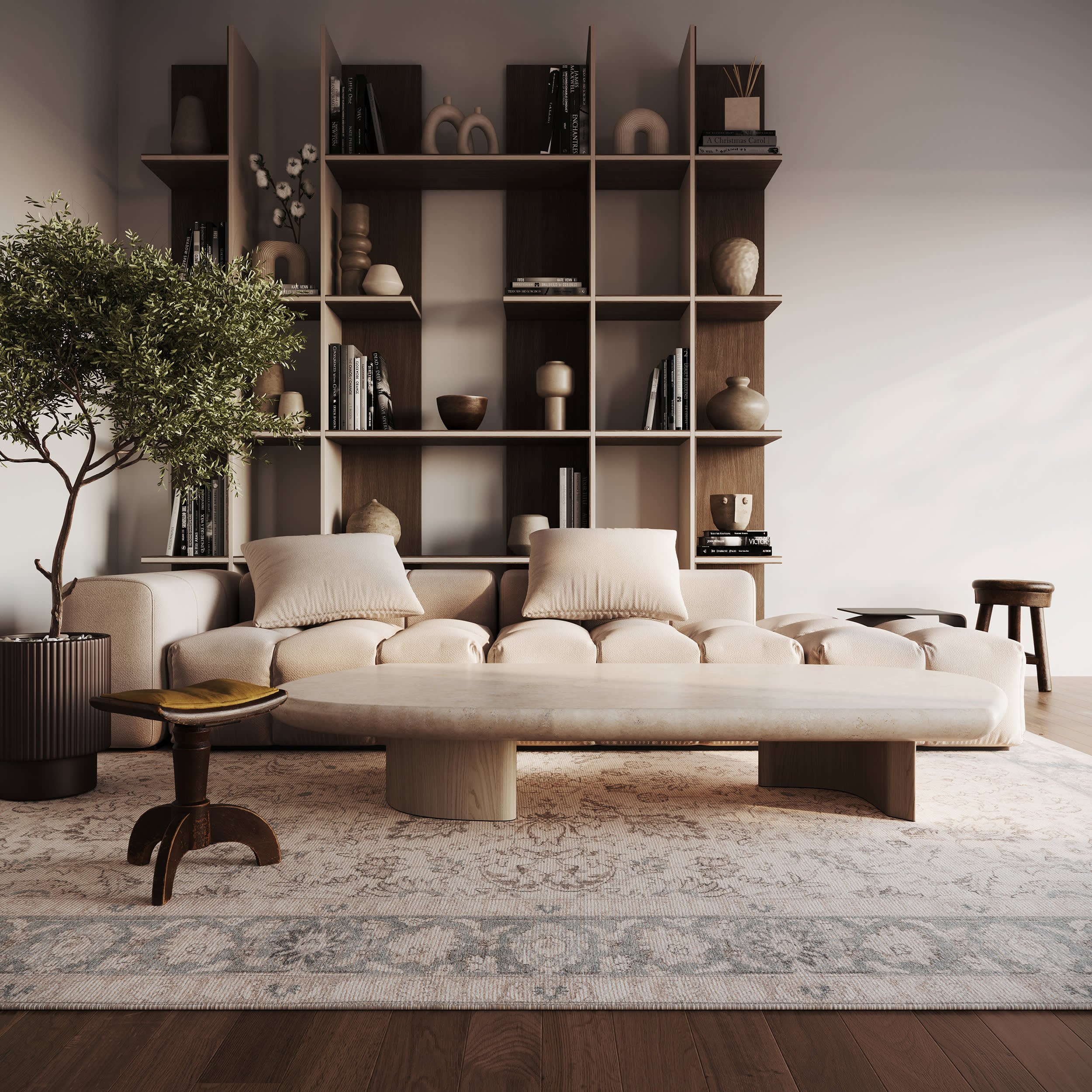 Zohven Traditional Vintage and Distressed Rug | Ivory - Image 2