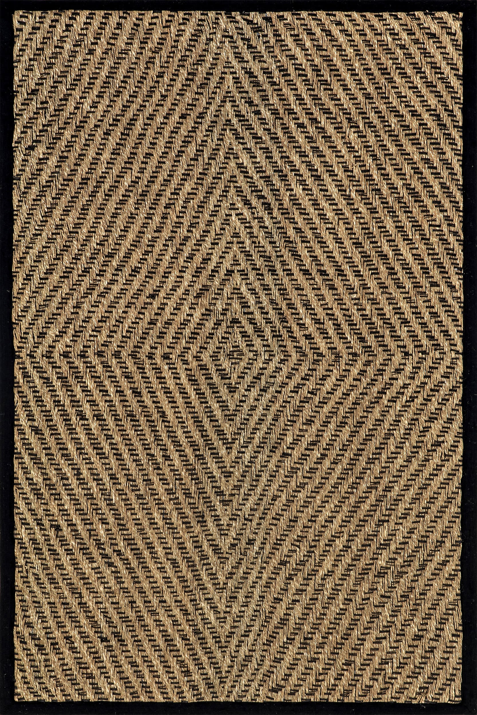 Zondra Diamond Seagrass Rug | Black