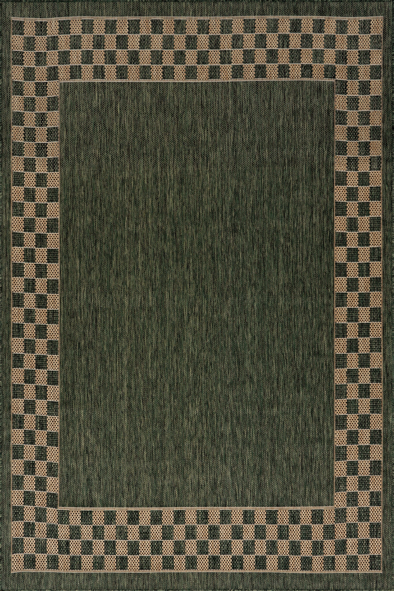Zyrah Modern Checkered Indoor/Outdoor Rug | Green