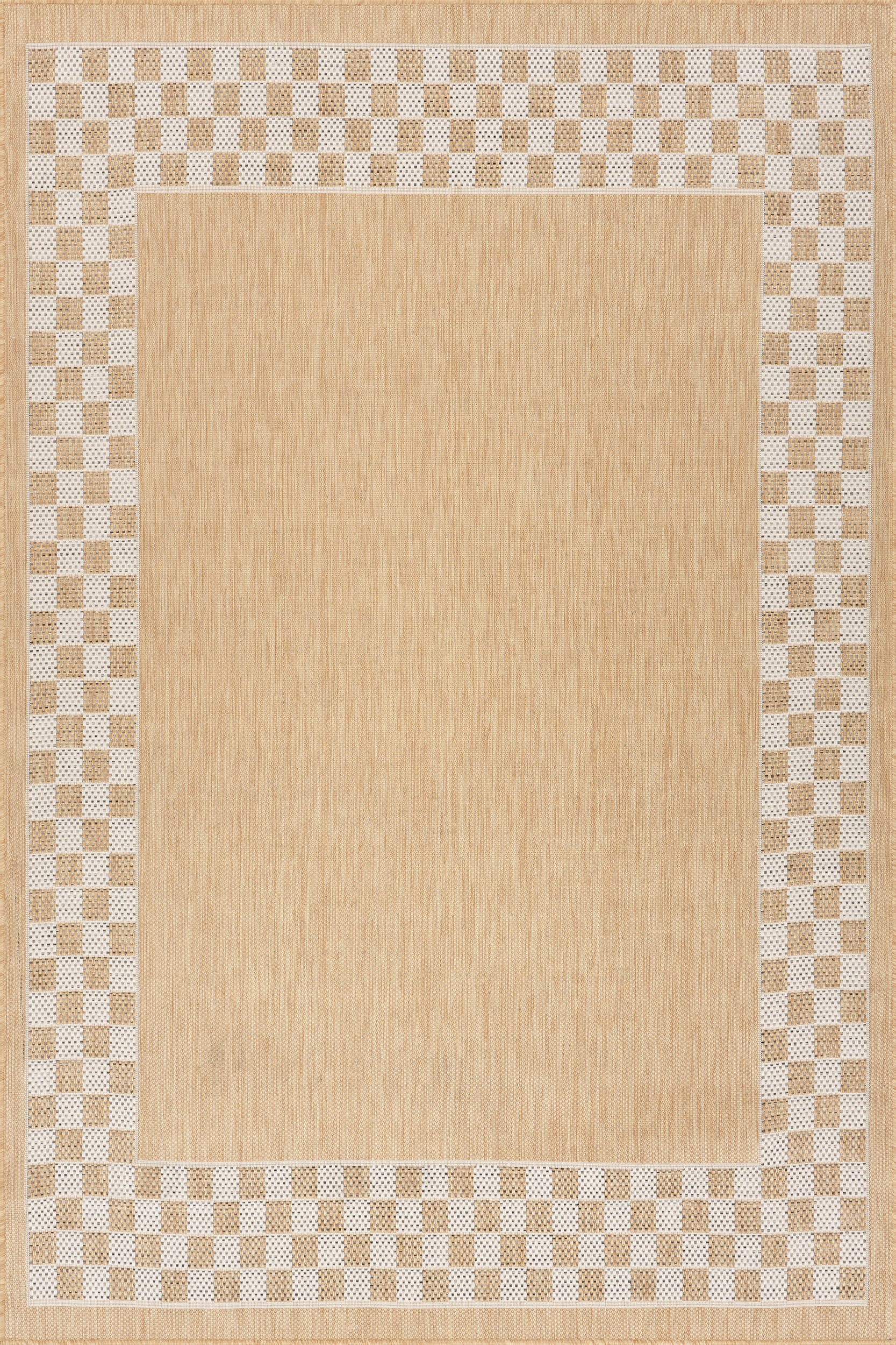 Zyrah Modern Checkered Indoor/Outdoor Rug | Ivory