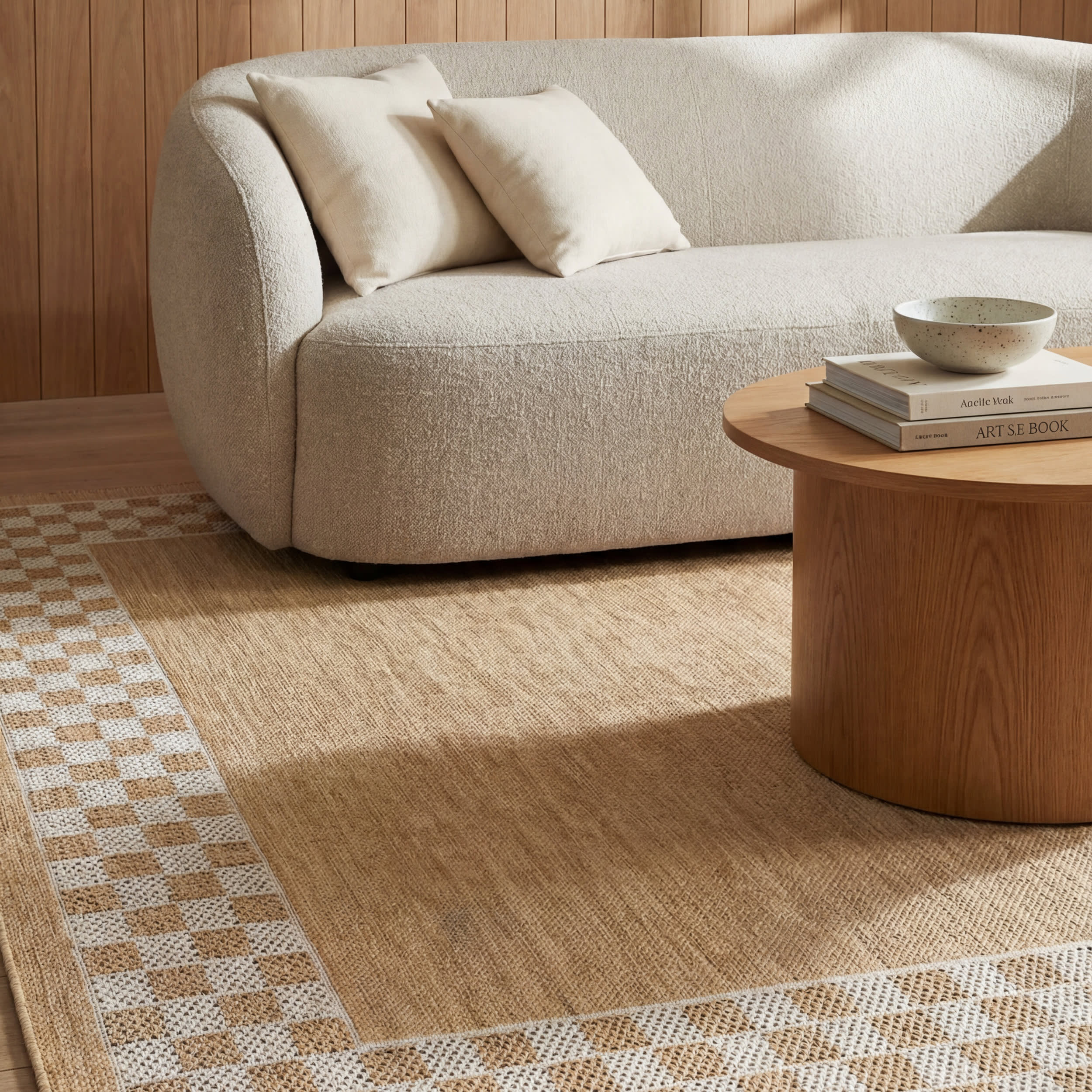 Zyrah Modern Checkered Indoor/Outdoor Rug | Ivory - Image 5