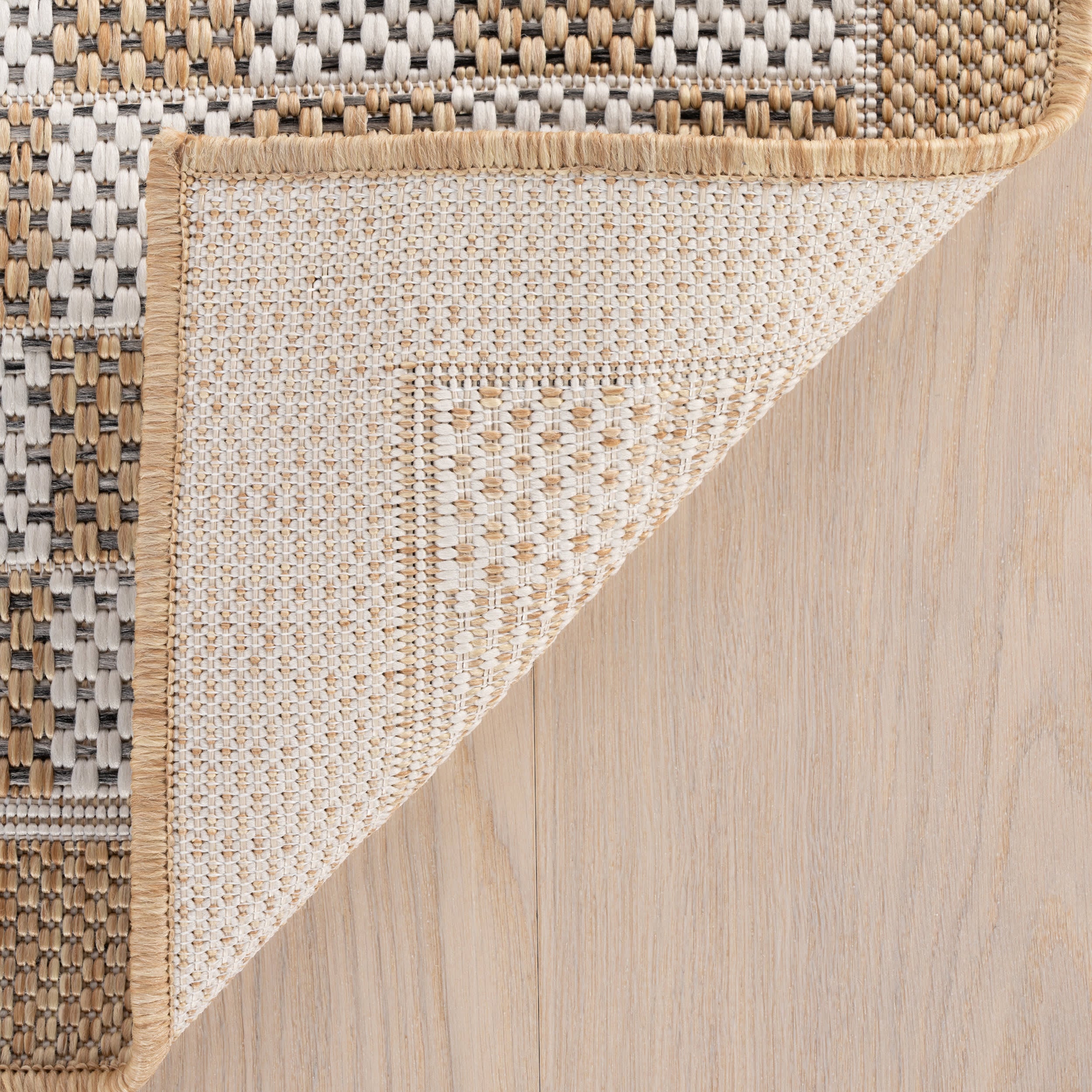 Zyrah Modern Checkered Indoor/Outdoor Rug | Ivory - Image 8