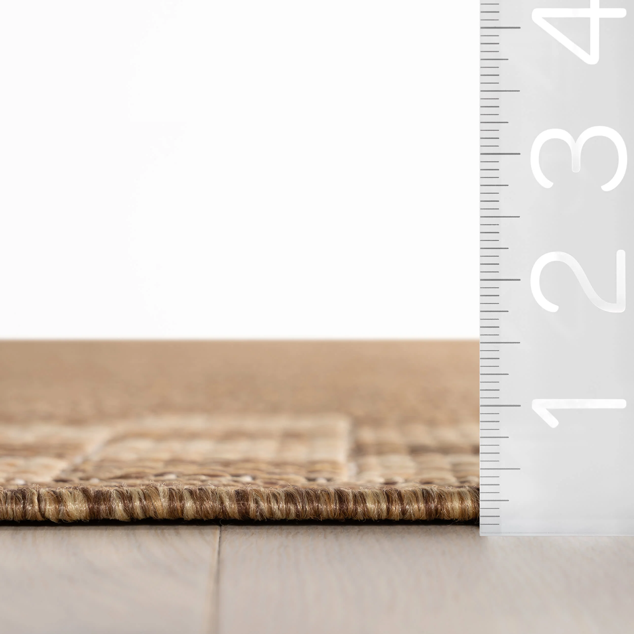 Zyrah Modern Checkered Indoor/Outdoor Rug | Natural - Image 6